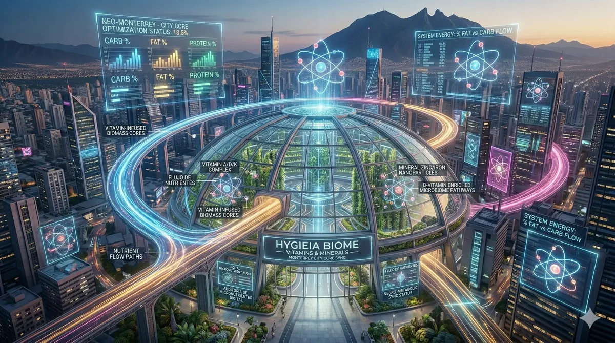 A detailed scientific illustration of a human cell acting as an advanced energy management hub, dynamically processing distinct streams of carbohydrates, fats, and proteins. Intricate glowing metabolic pathways are visible within the cell, symbolizing cellular fuel partitioning and strategic energy substrate utilization, set against a subtly blurred high-performance background.